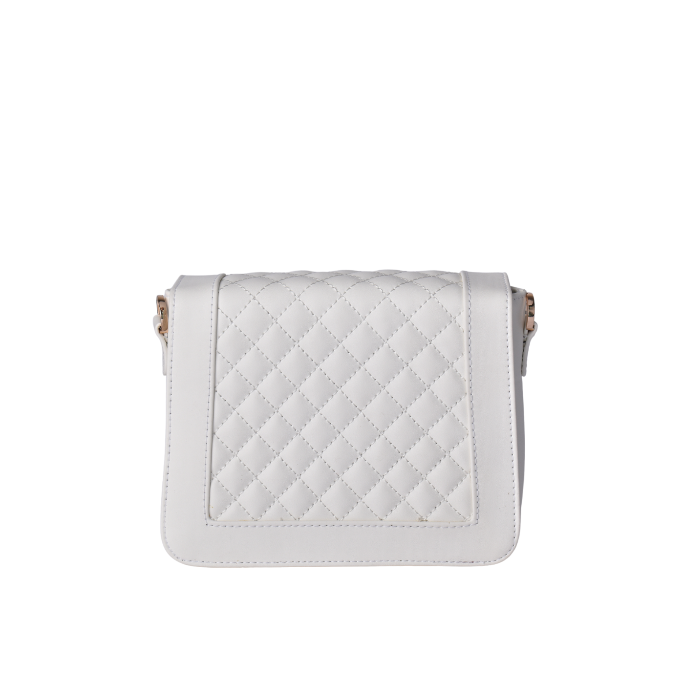 Lined Leather Cross Body Bag White Melouk