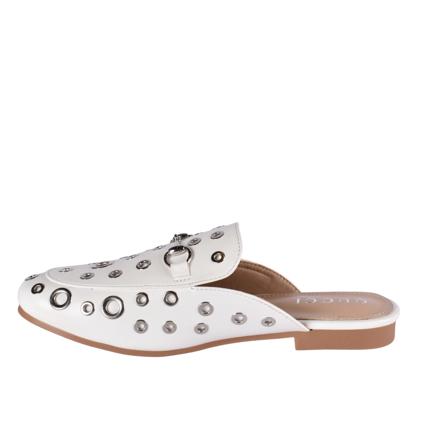 Trendy Slip-On Flats with Circular Buckle Accent Melouk