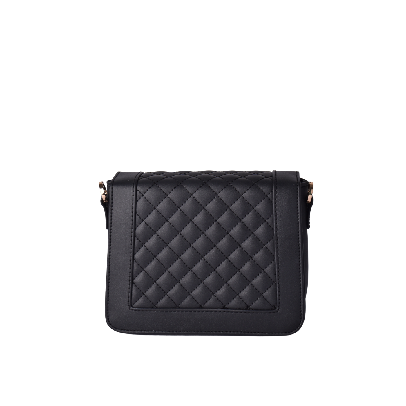 Lined Leather Cross Body Bag Black Melouk