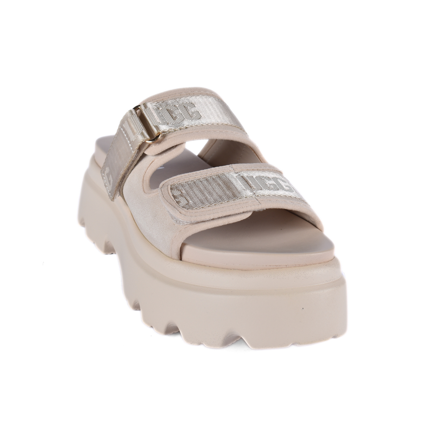 Women Chunky Platform Sandals With Adjustable Straps Beige Melouk
