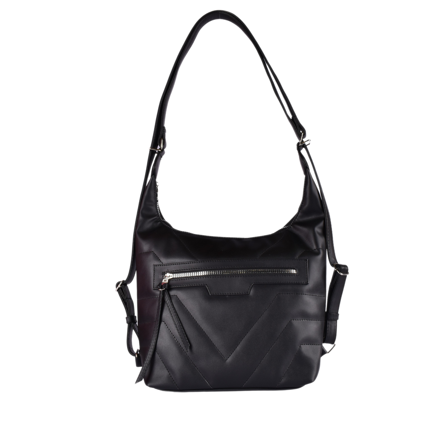 Embossed Pattern Backpack Black Melouk