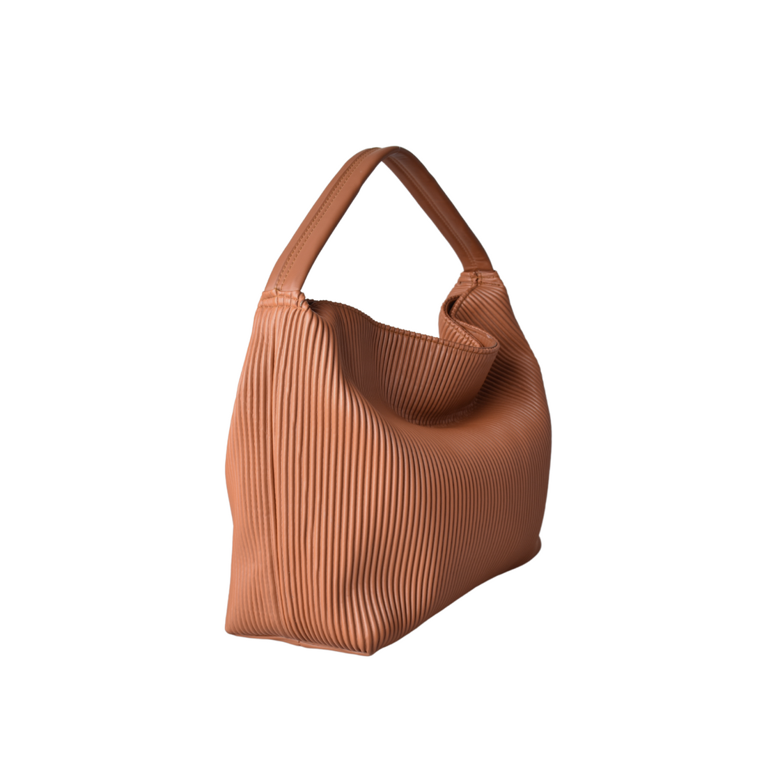 Embossed Leather Shoulder Bag with Details