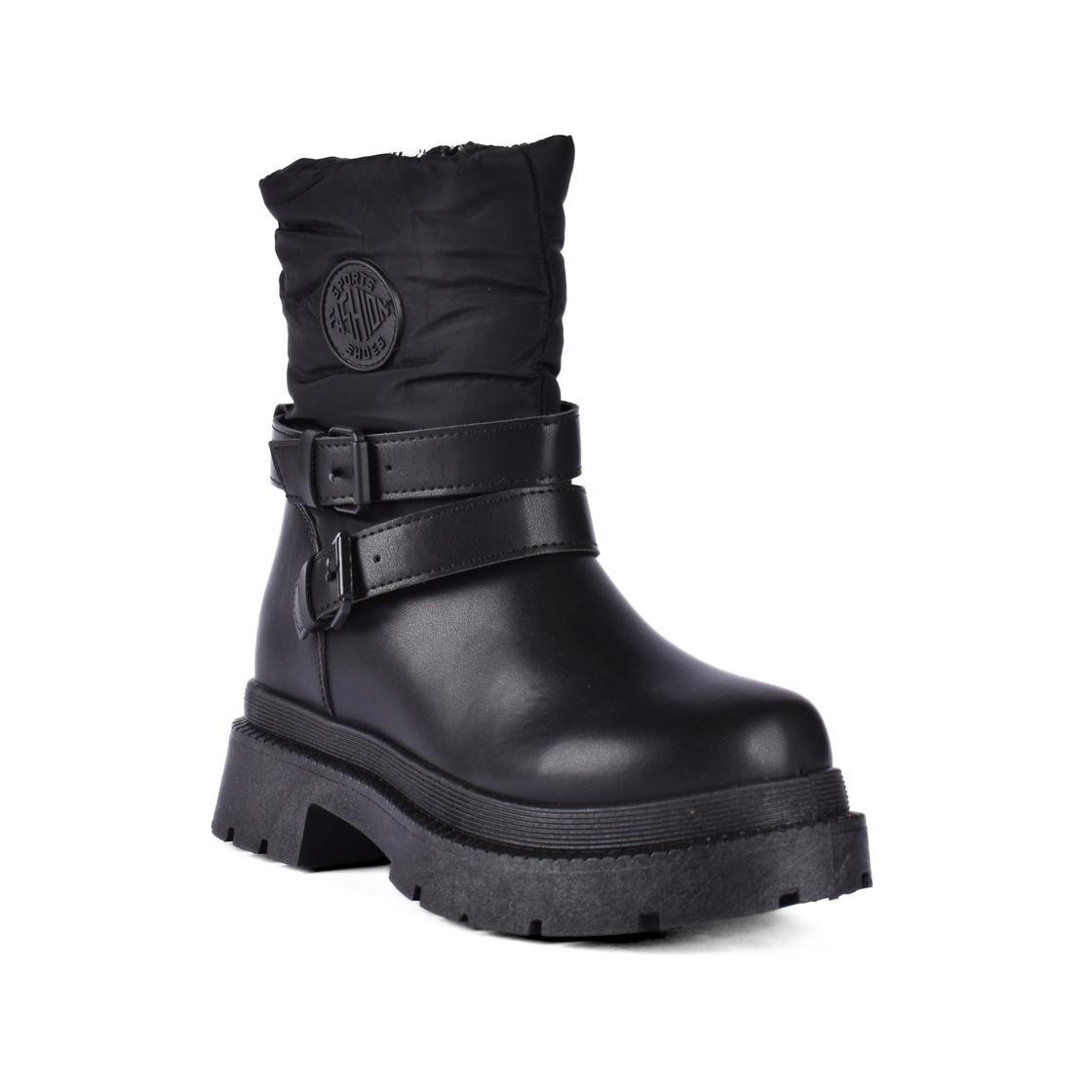 Puffy Half Boots With Buckles