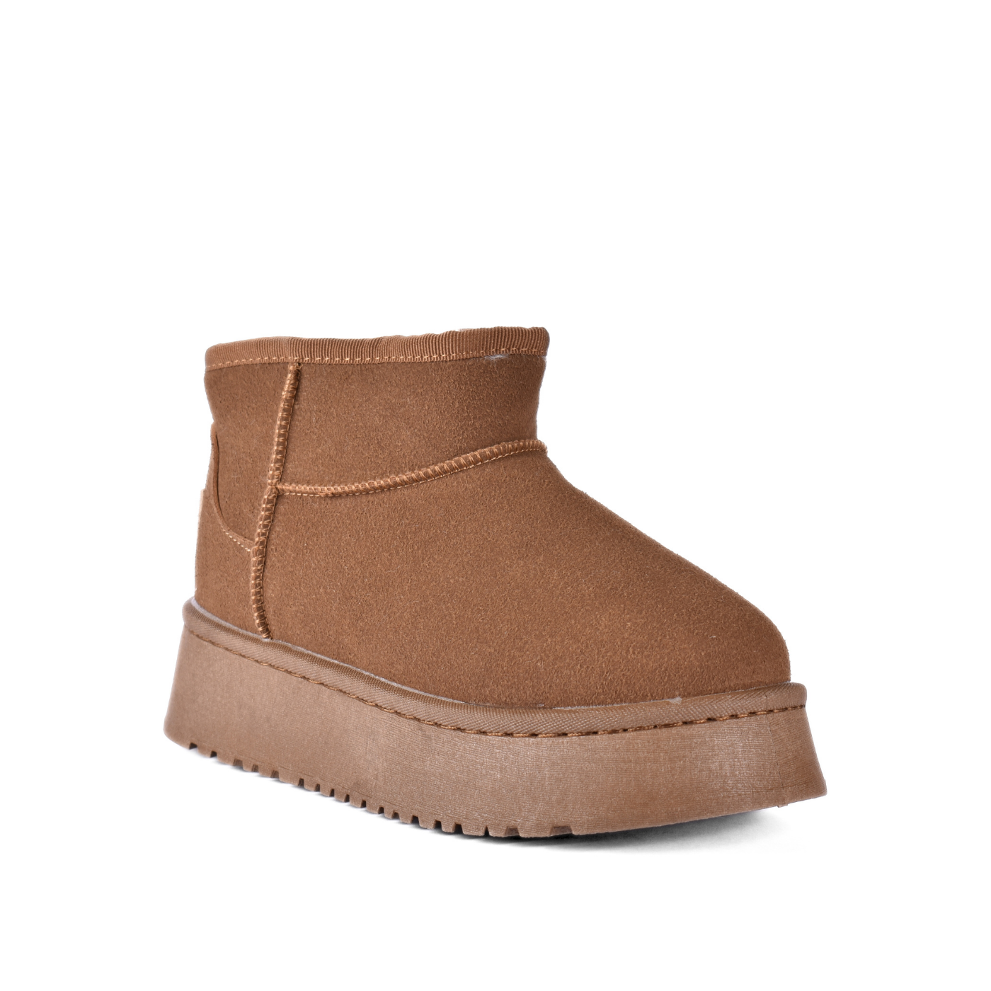 Simple Fur Platform Ankle Boots