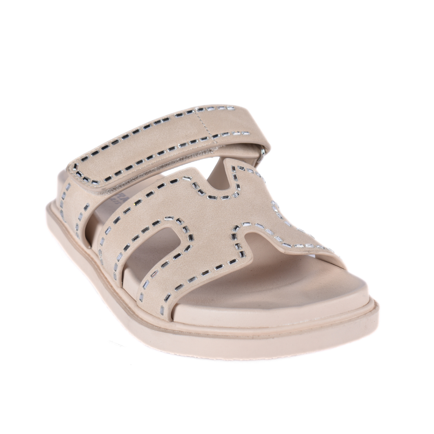 Open Decorated Studs Slipper Beige Melouk