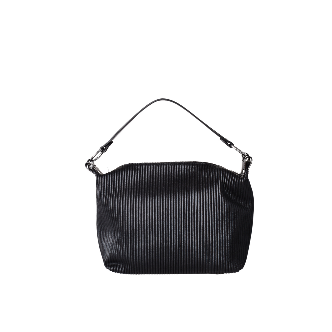 Embossed Leather Shoulder Bag with Details