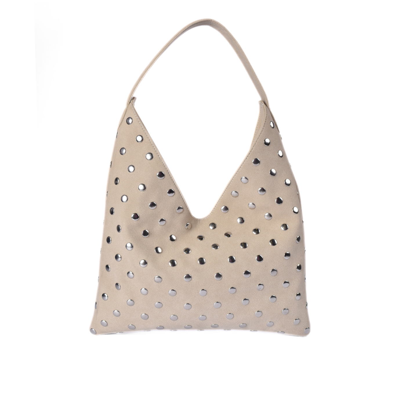 Women’s Casual Studded Shoulder Bag Beige