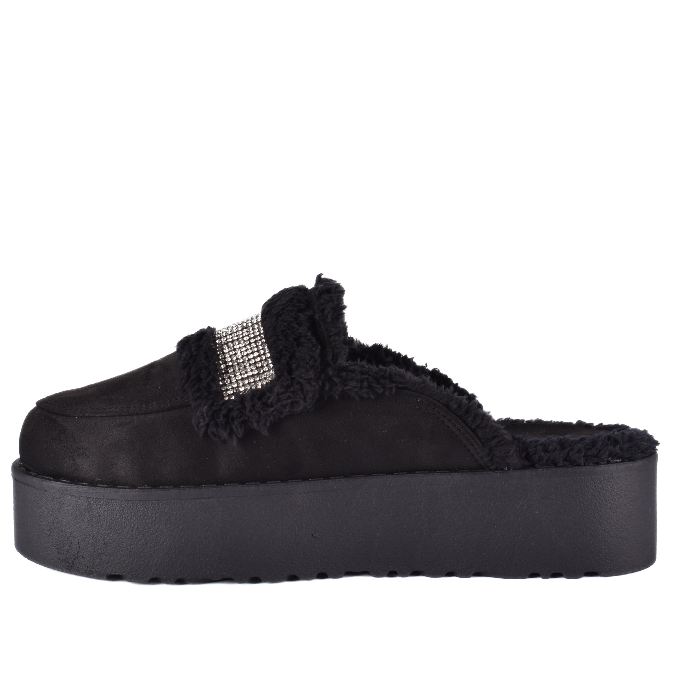 Leather Slip On Fur Loafers