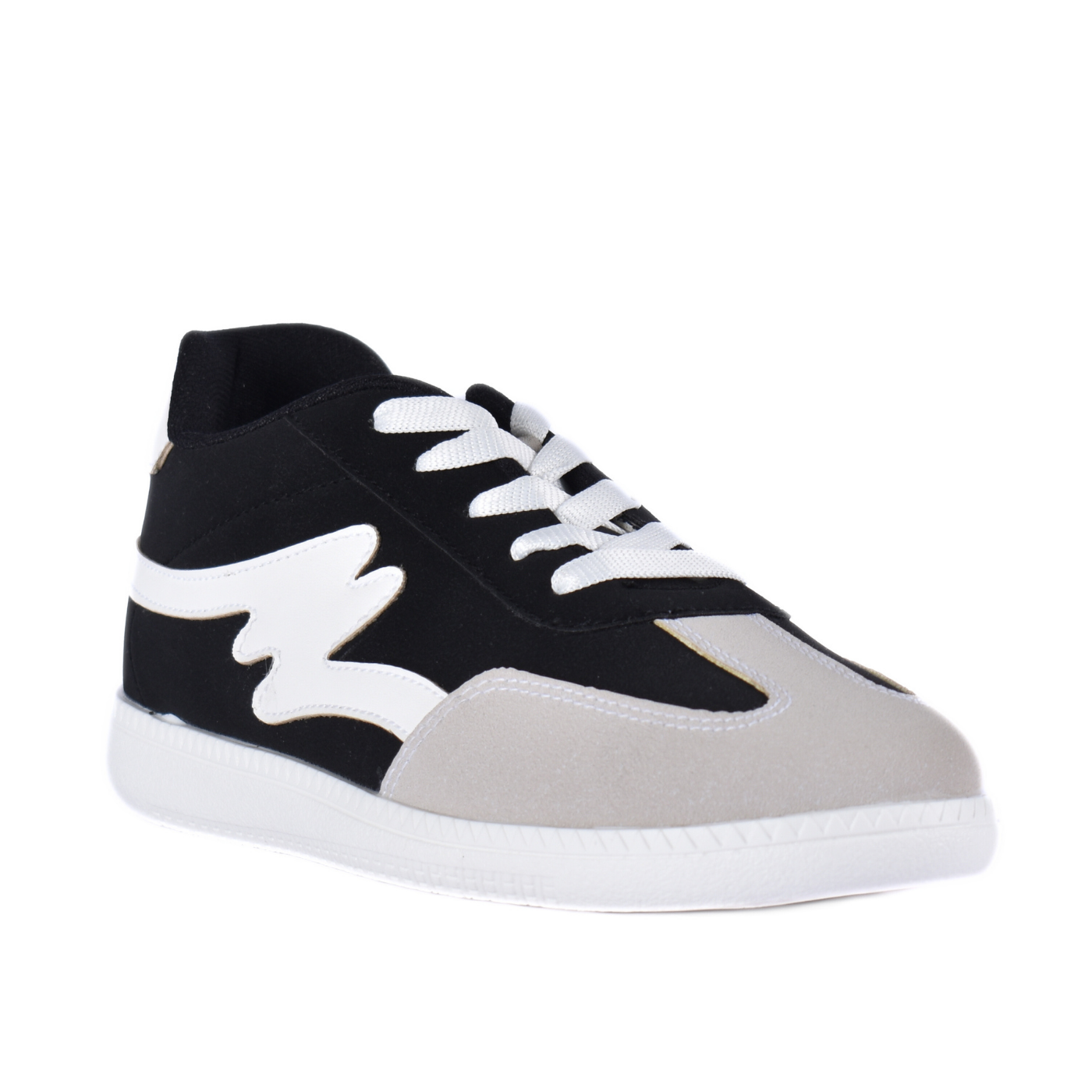 Comfy Flat Sneakers With Details Black Melouk