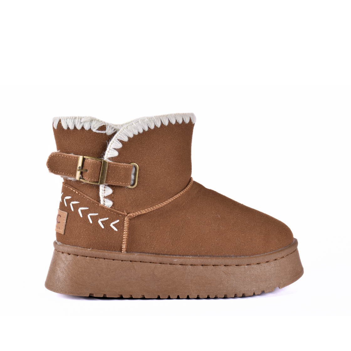 Suede Platform With Side Buckle