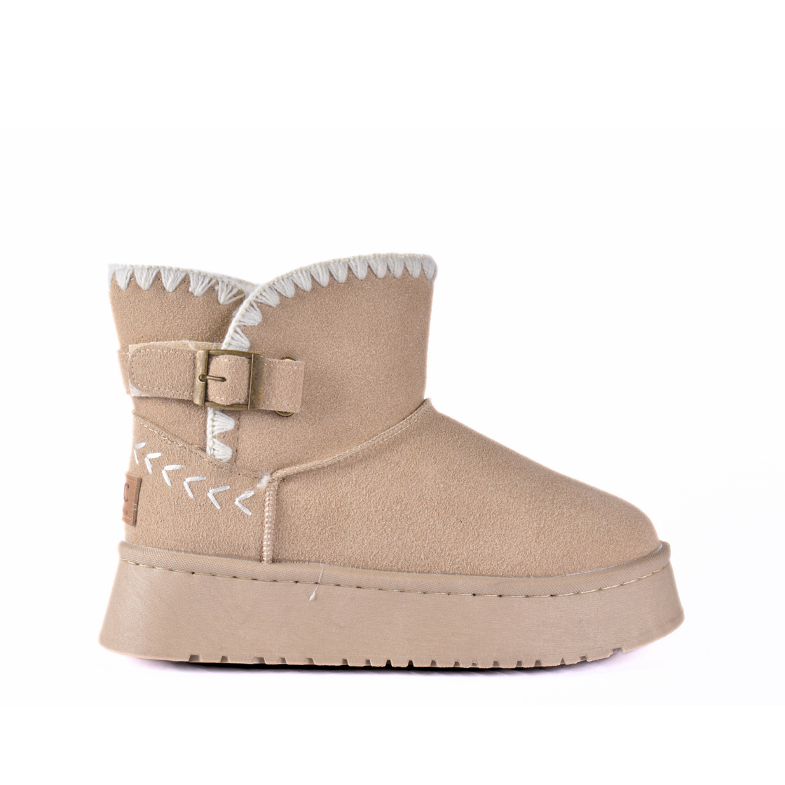 Suede Platform With Side Buckle