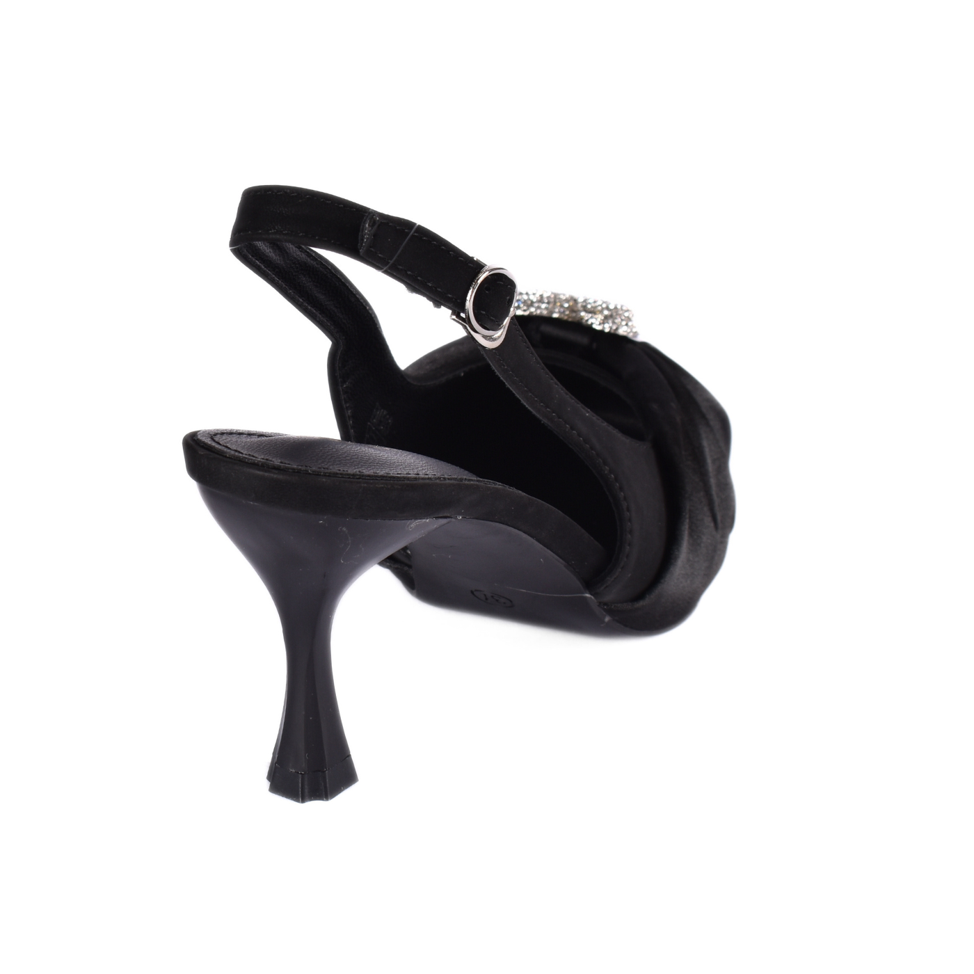 Buckle Closure Heeled Sandals With Decorative Accessory
