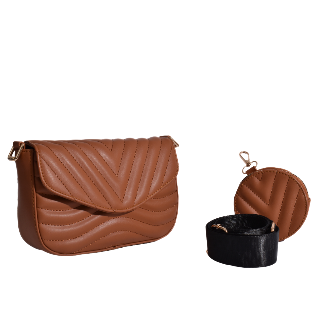 Black Leather Mini Bag With Zipper