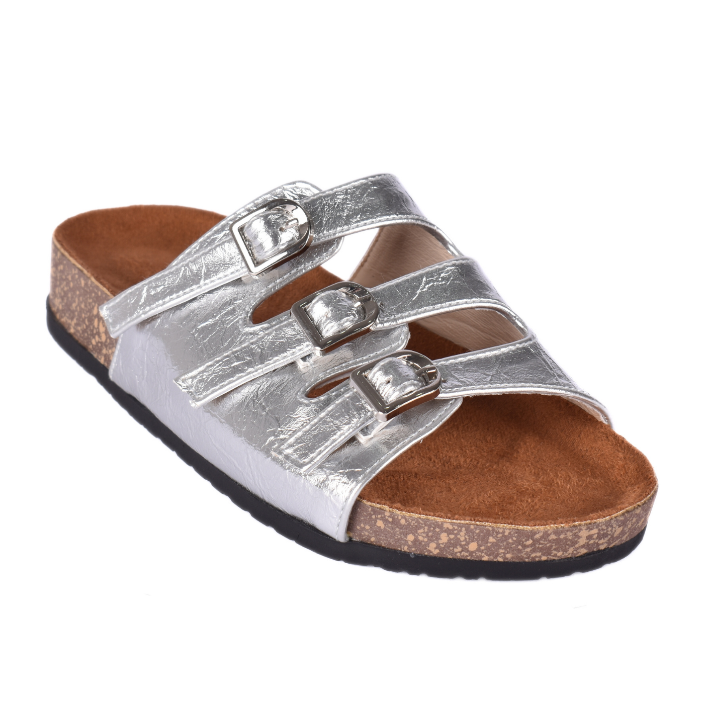 Leather Belt Slipper Silver Melouk
