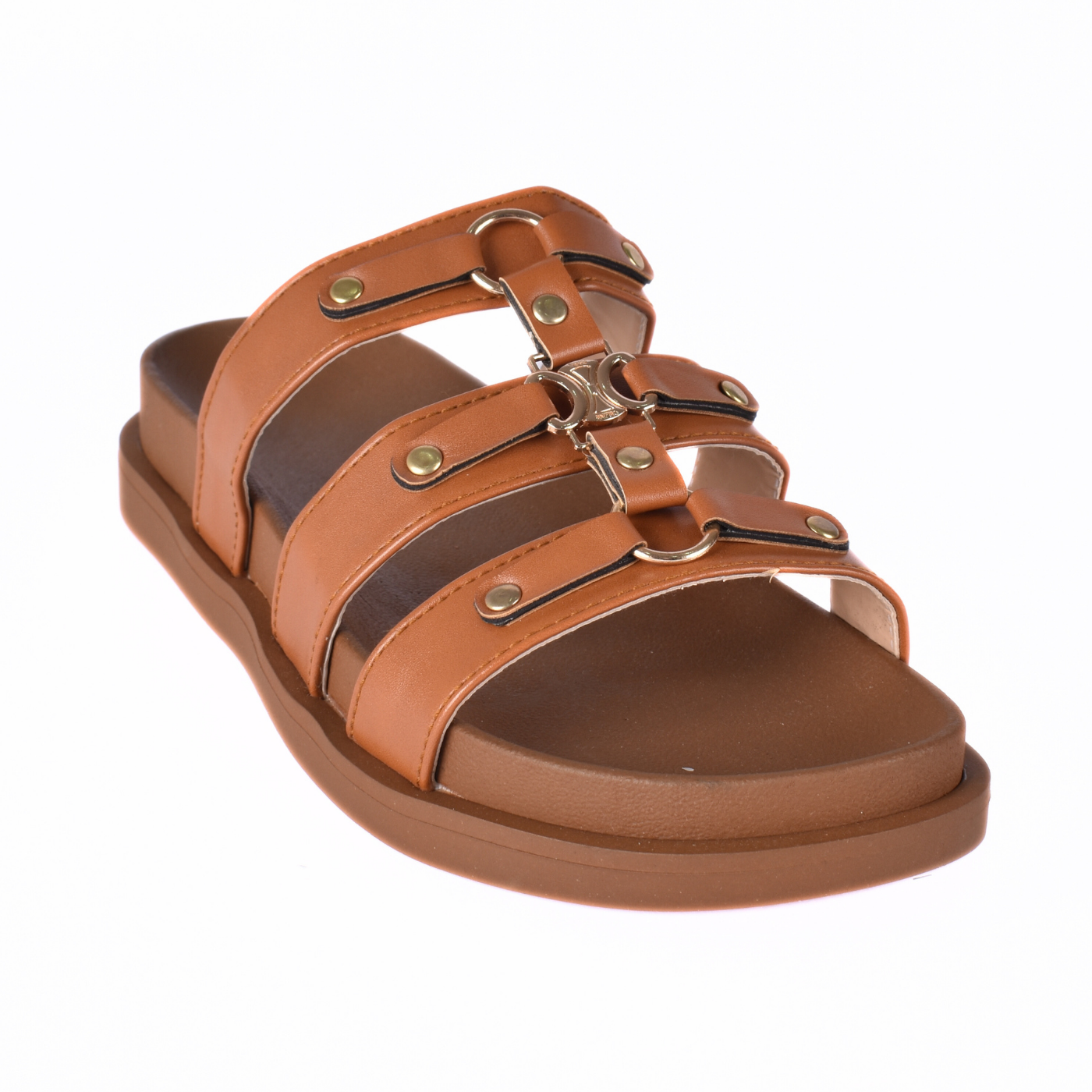 Rebal Buckle Slide Slipper Havana Melouk