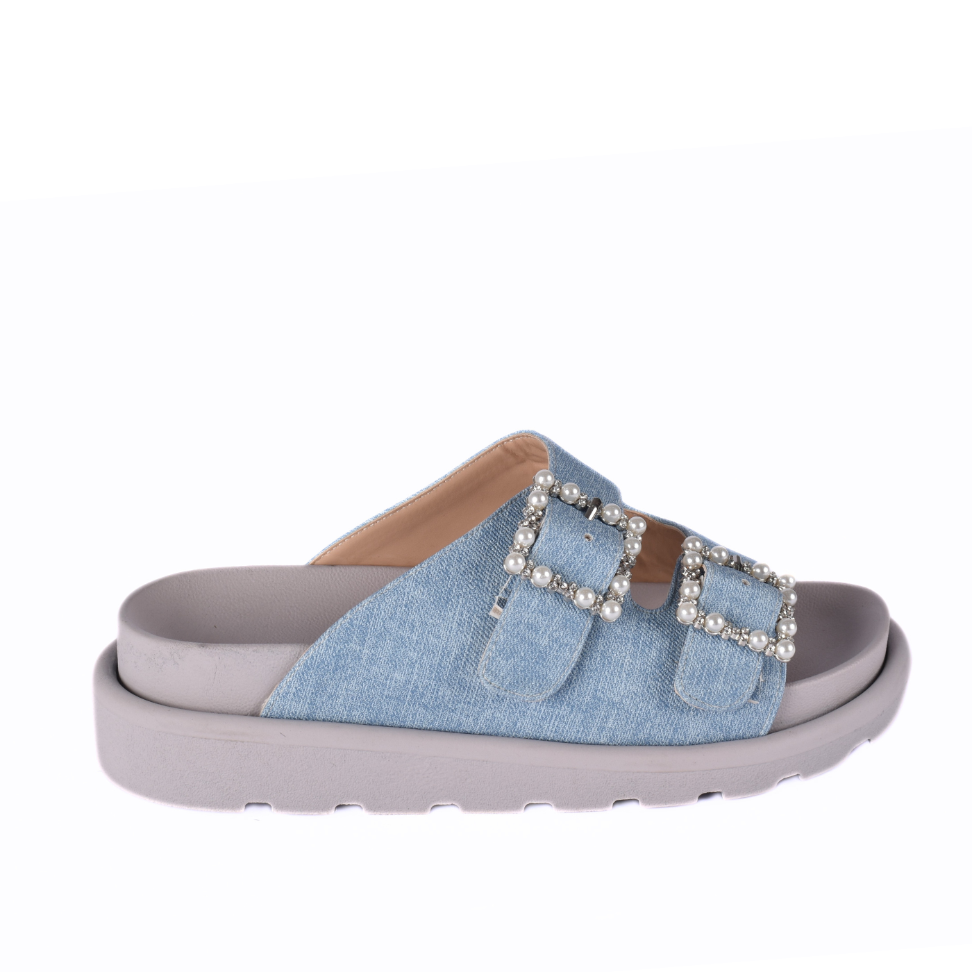 Slipper with Studs Straps Flat Melouk