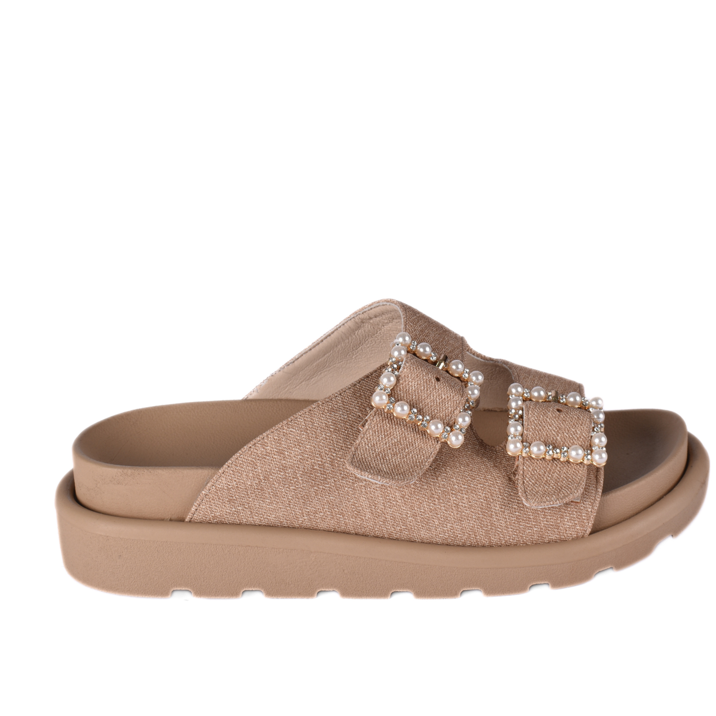 Slipper with Studs Straps Flat Melouk