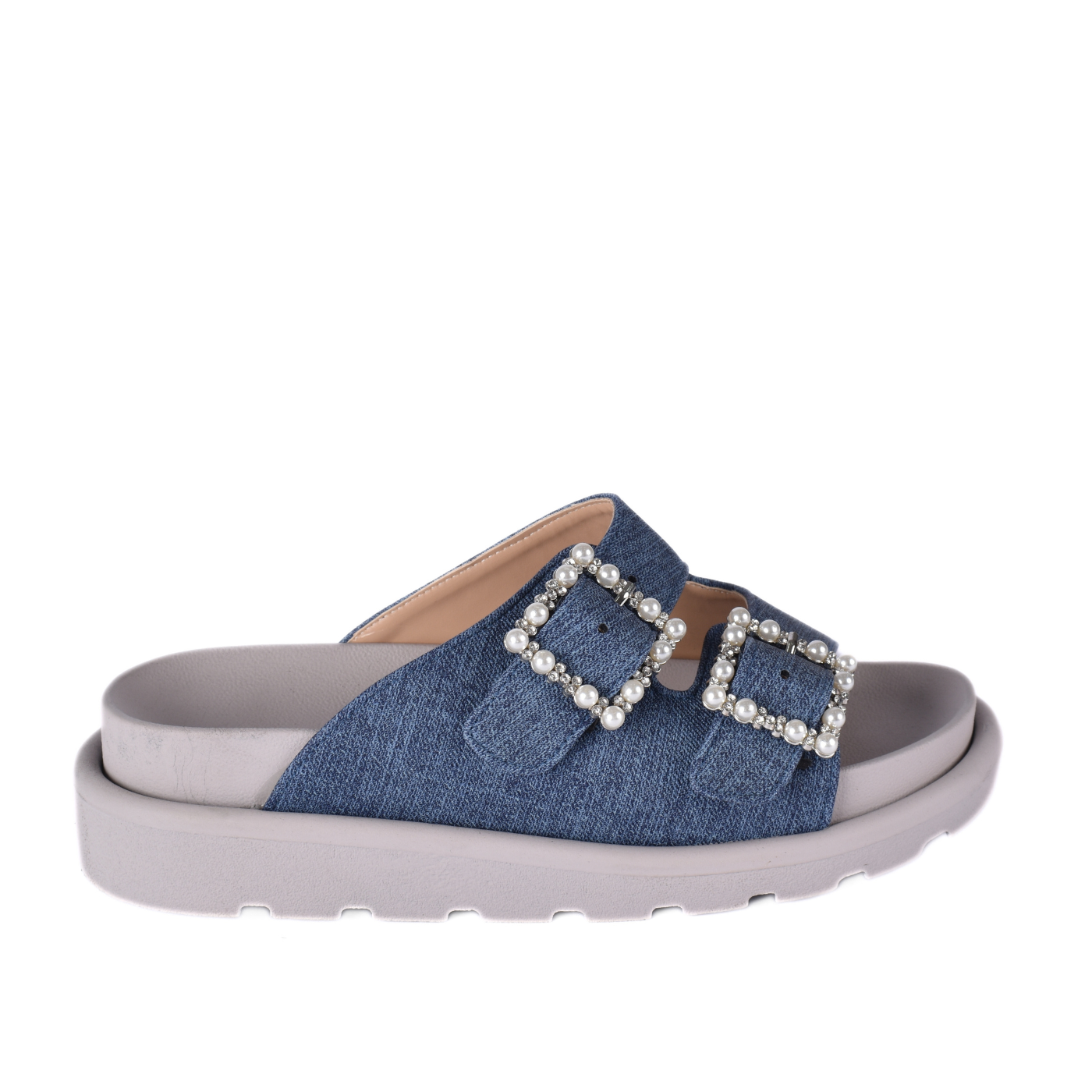 Slipper with Studs Straps Flat Melouk