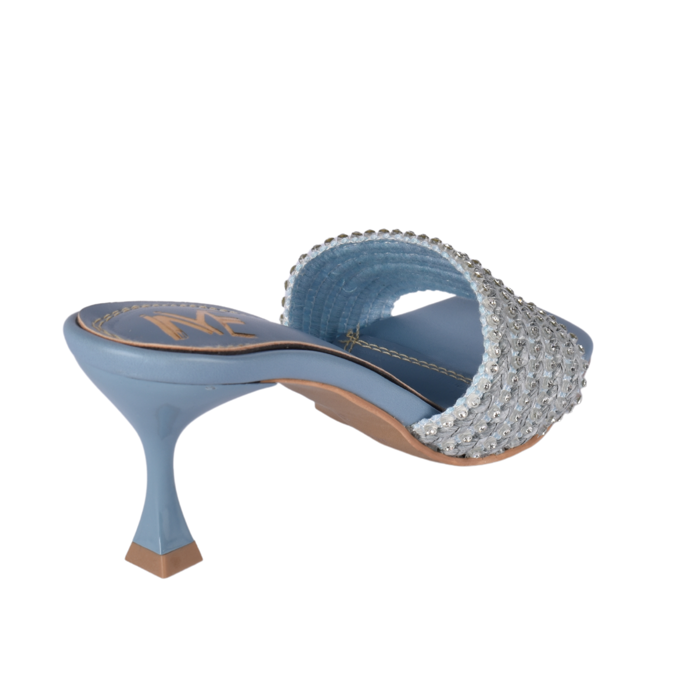 Studded Oval Heeled Mules Melouk