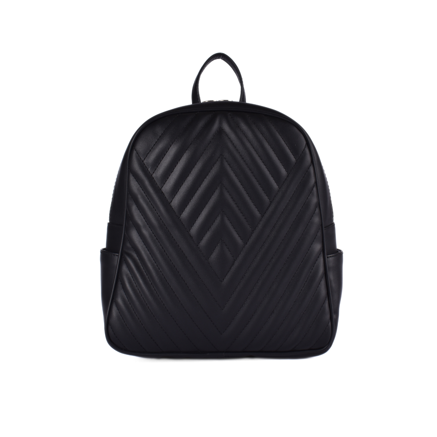 Lined Leather Backpack Bag Black Melouk
