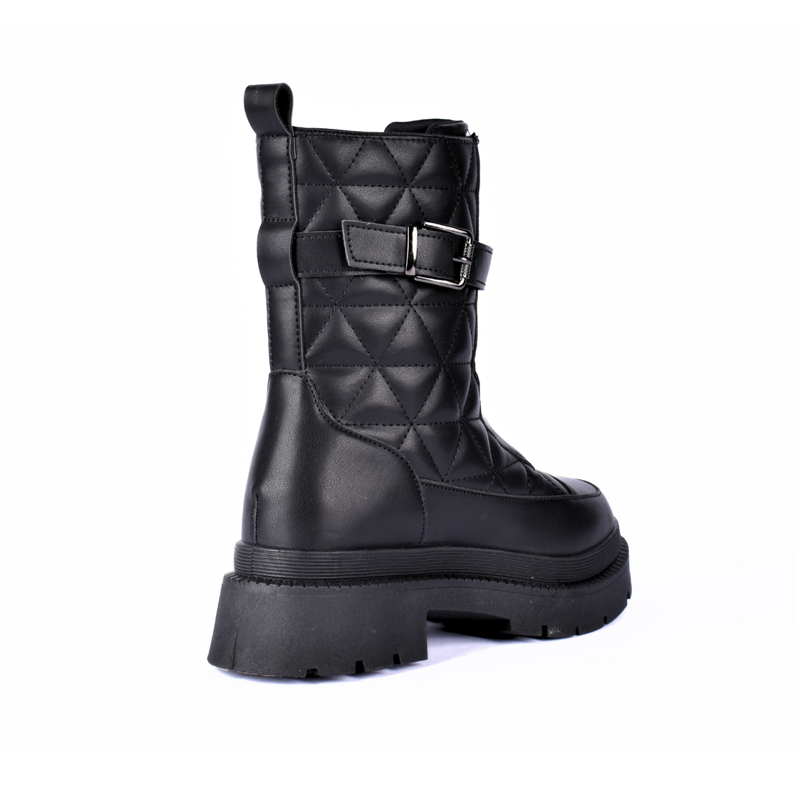 Fashion Leather Half Boots With Zipper