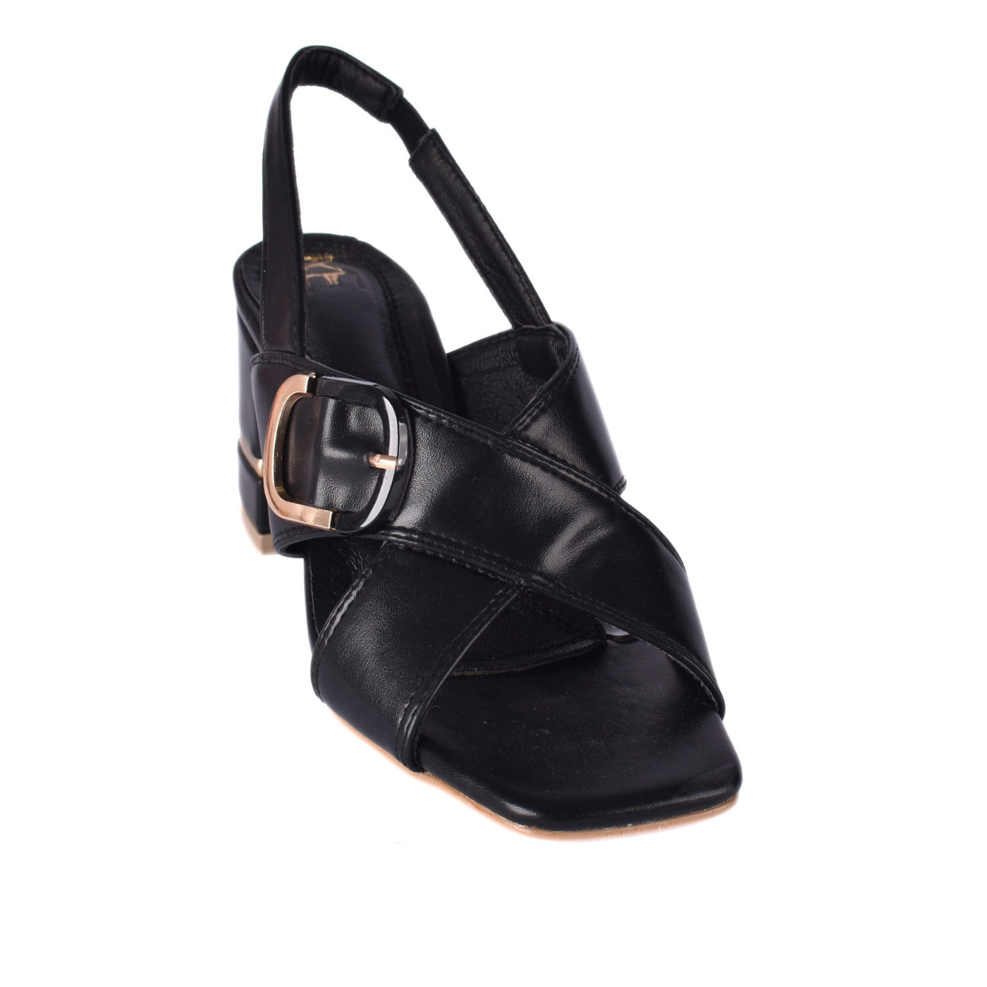 Cross-Strap Sandals With Buckle Chic and Comfortable Design Black Melouk
