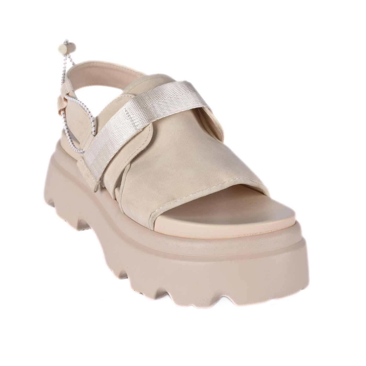 Chunky Platform Sandal With Adjustable Strap Beige Melouk