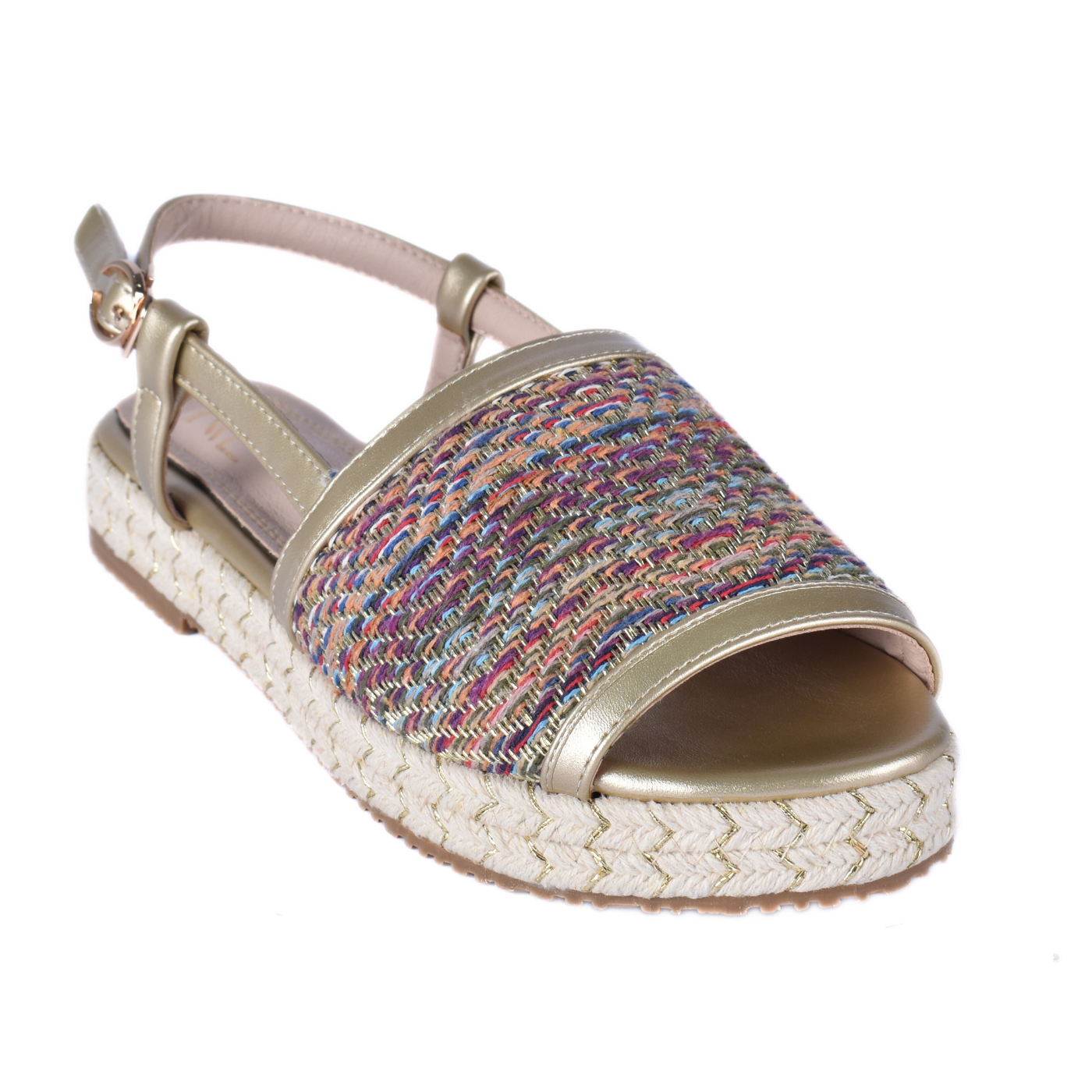 Braided, Beaded & Tassled Buckle Closure Wedge Sandals