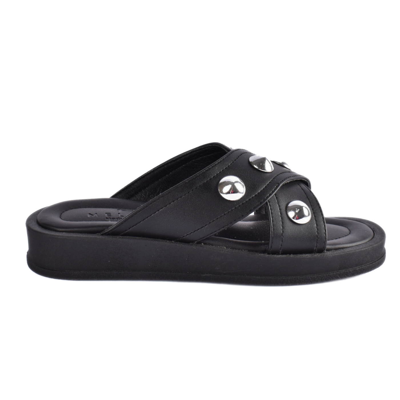 Slide Sandals With Silver Studs Melouk