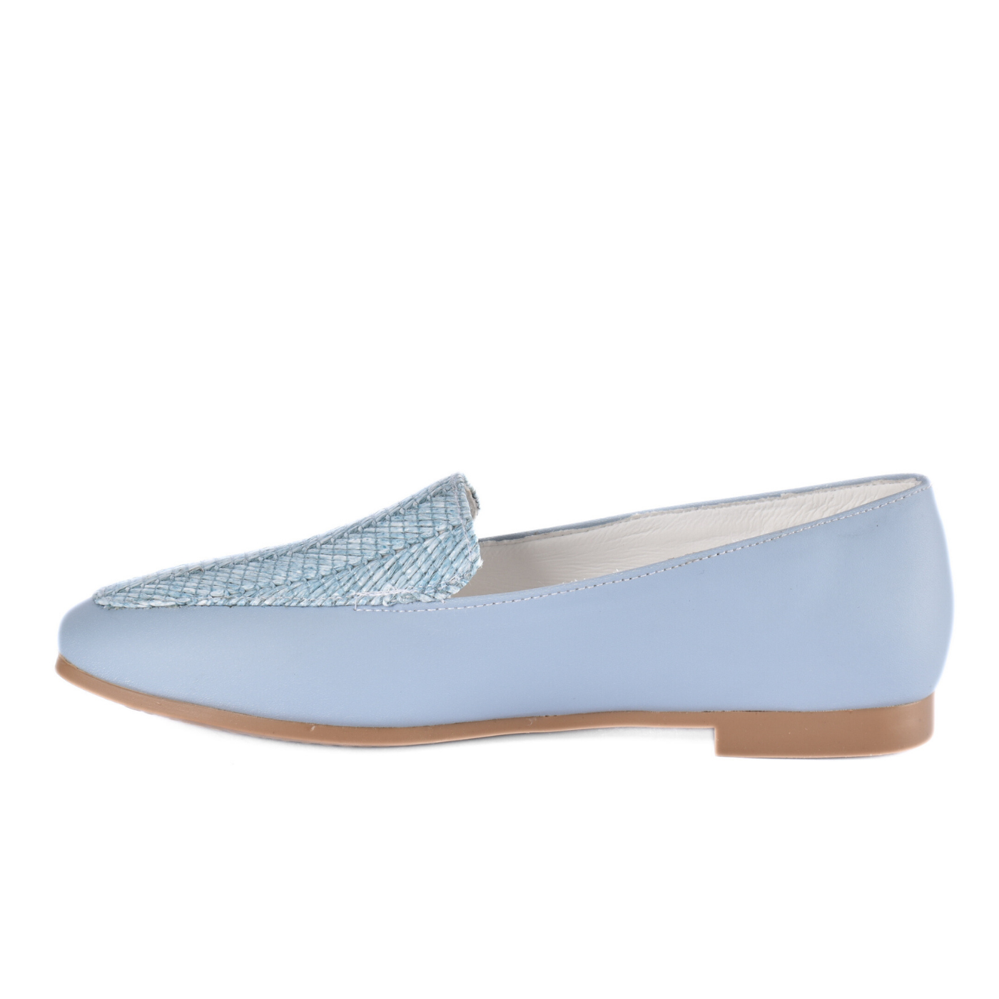 Flat Shoes Textile Stitched With Details Melouk