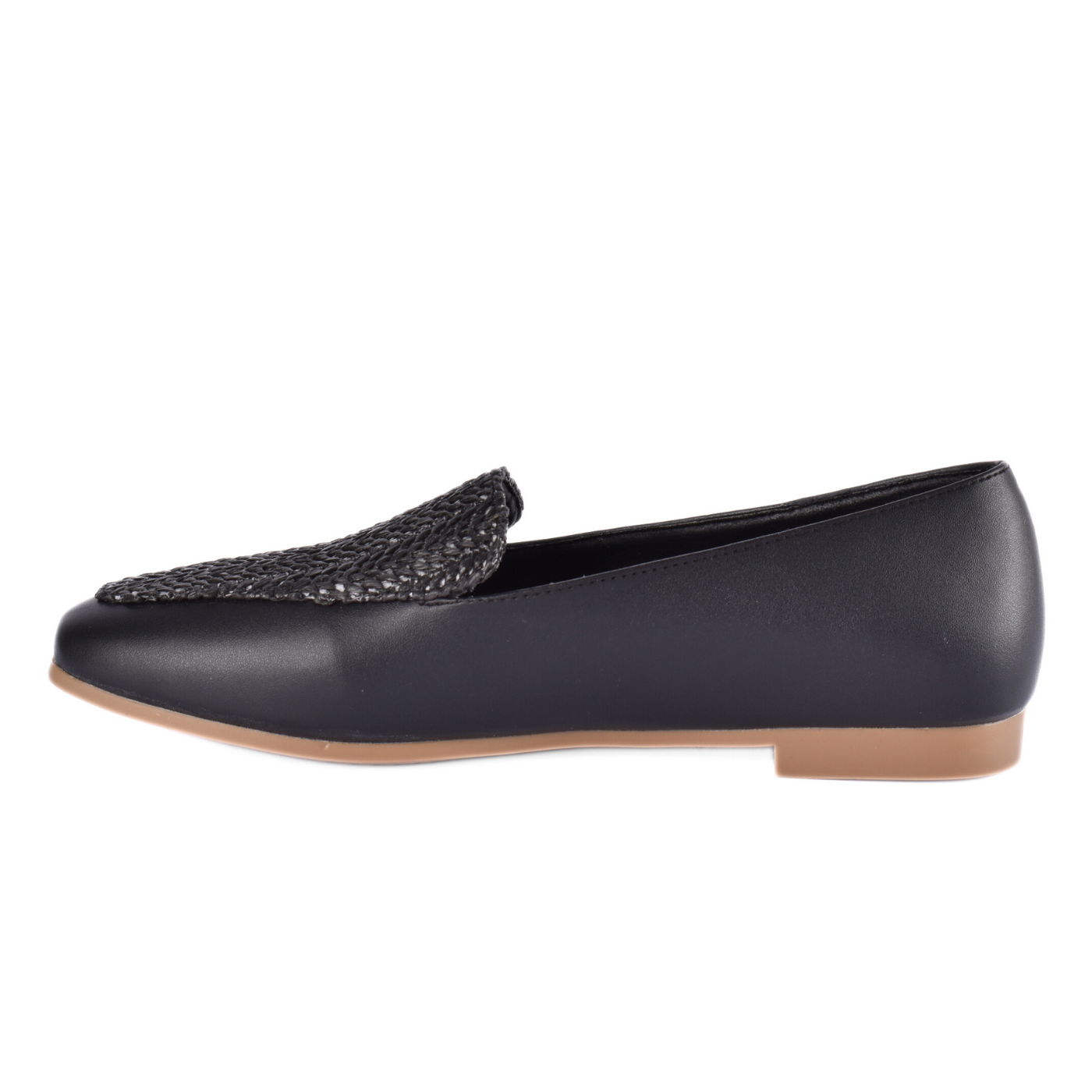 Flat Shoes Textile Stitched With Details Melouk