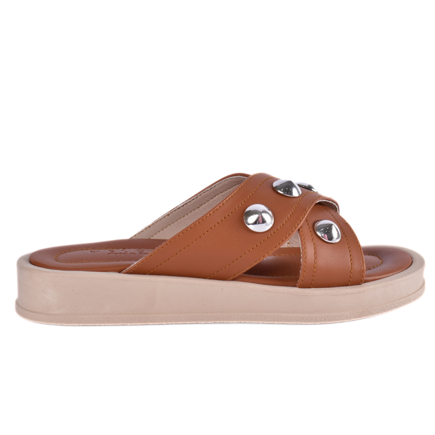 Slide Sandals with Silver Studs