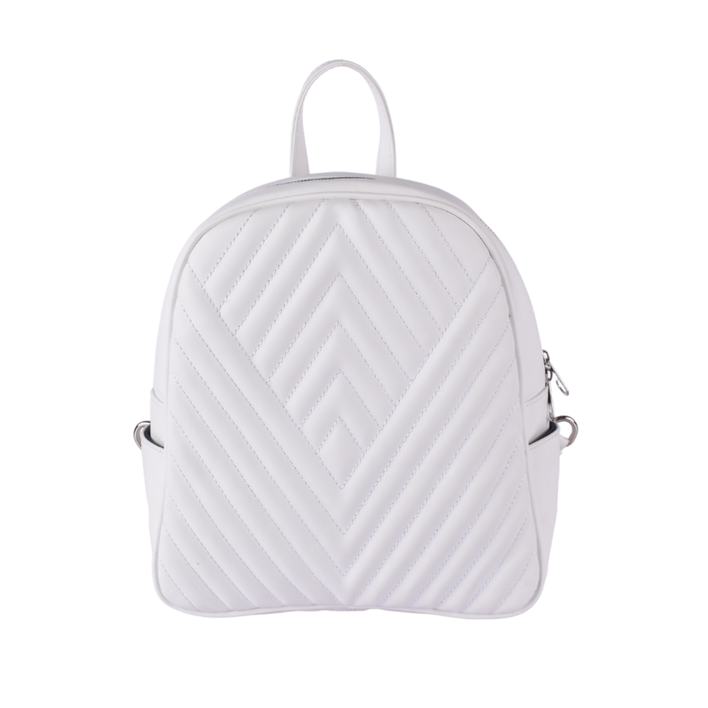 Lined Leather Backpack Bag White Melouk