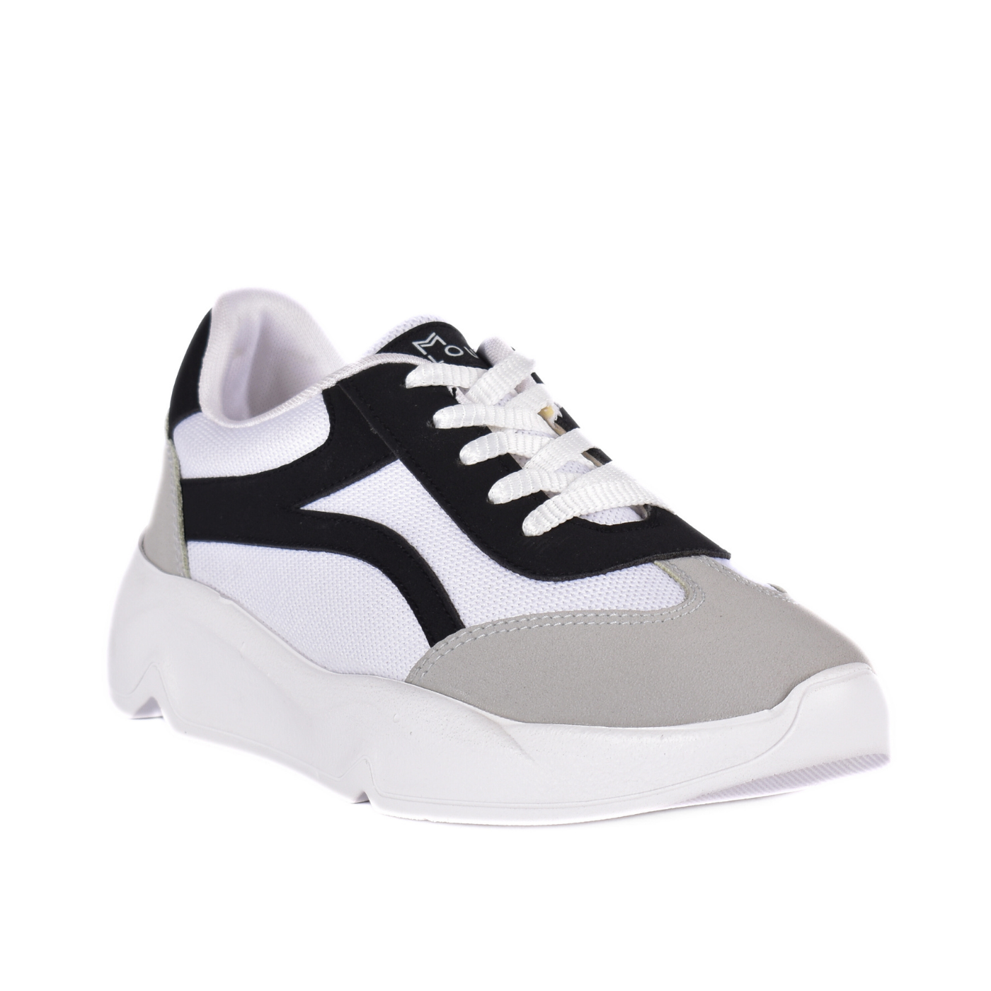 Perforated Leather Sneakers Gray Melouk