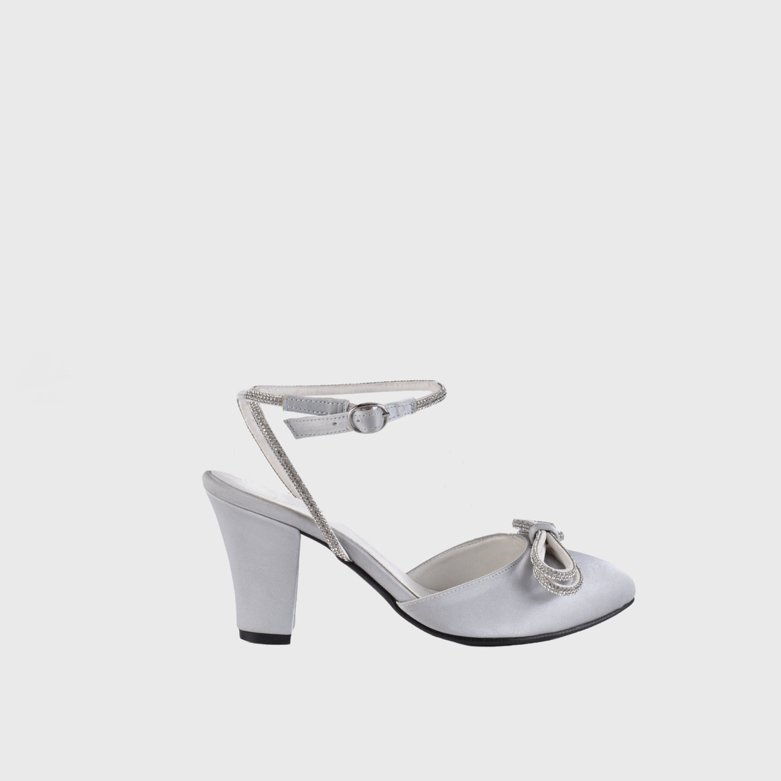 Ankle Strap Silver High Heeled Sandal