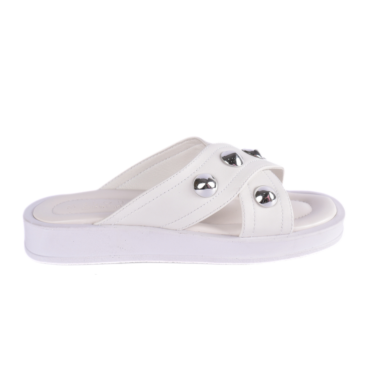 Slide Sandals With Silver Studs Melouk