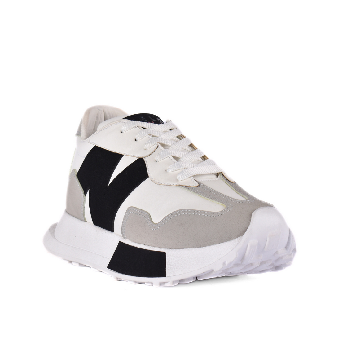 Leather White Midsole Sneakers