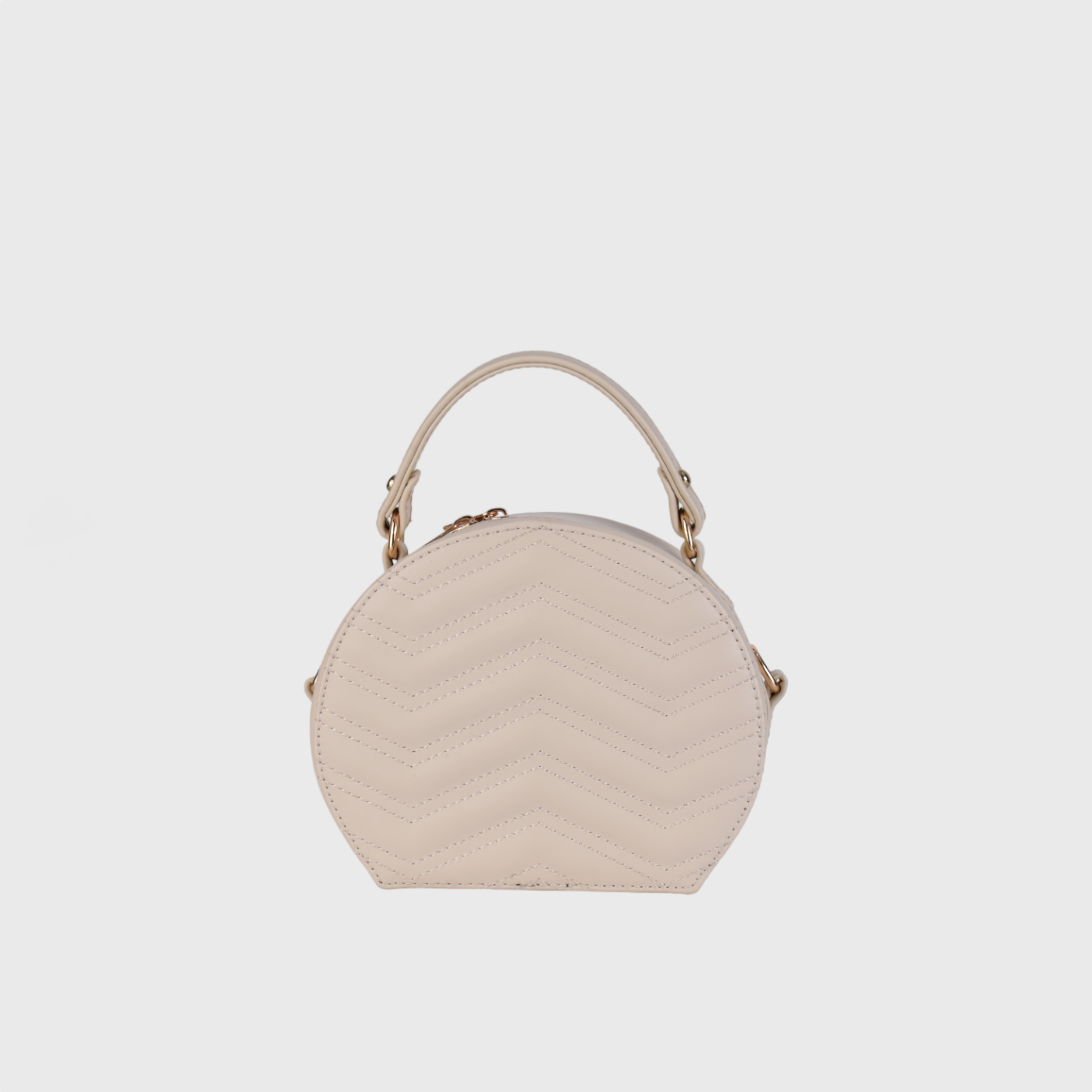 Beige Mini Leather Cross Body Bag