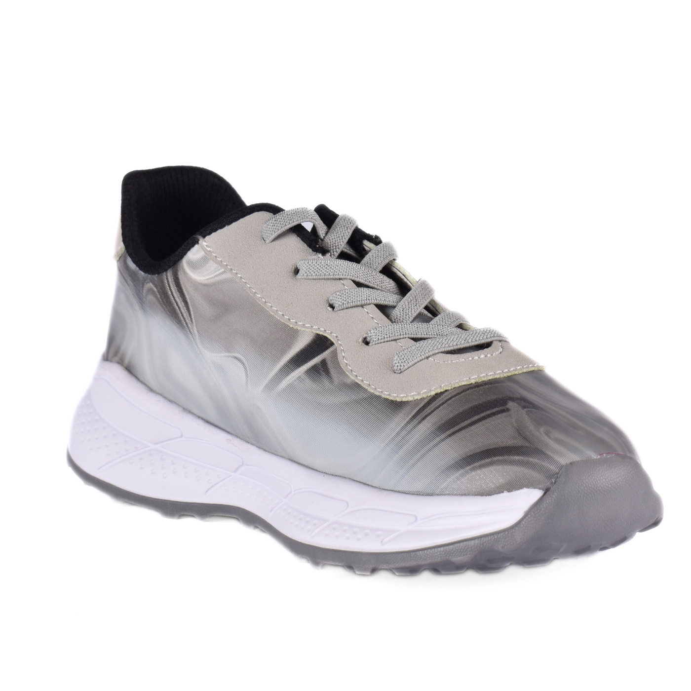 Embossed Sneakers Kids With Details Gray 77 30S Melouk