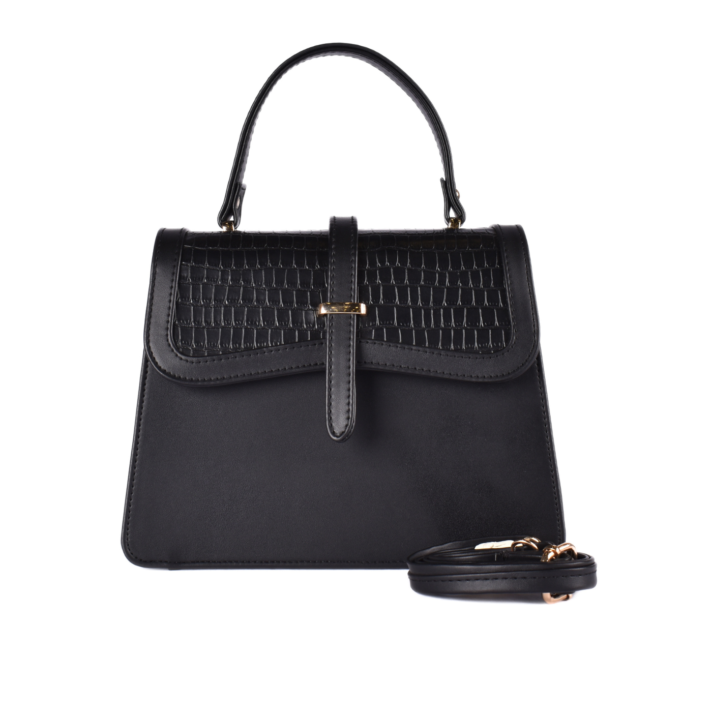 Classic Leather Handbag Black Melouk