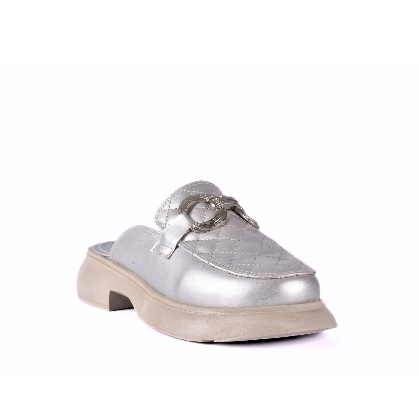 Simple Flat Leather With Buckle Silver Melouk