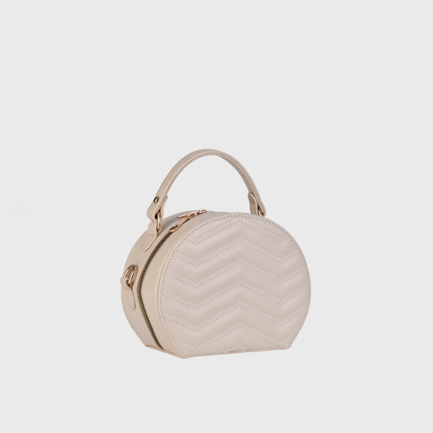 Beige Mini Leather Cross Body Bag
