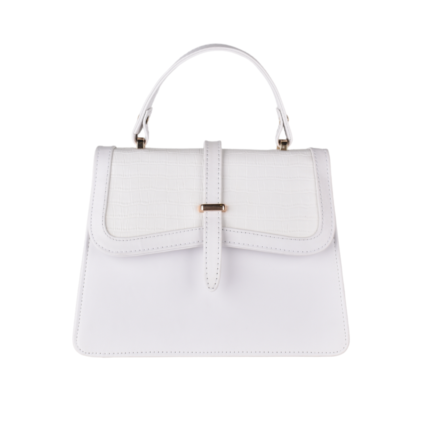 Classic Leather Handbag White Melouk
