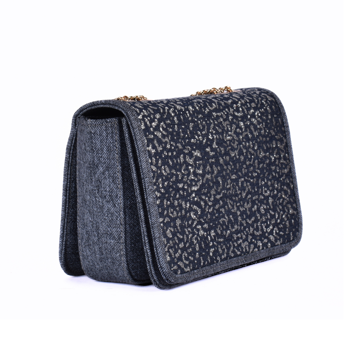 Leather Double Chain Handled Shoulder bag