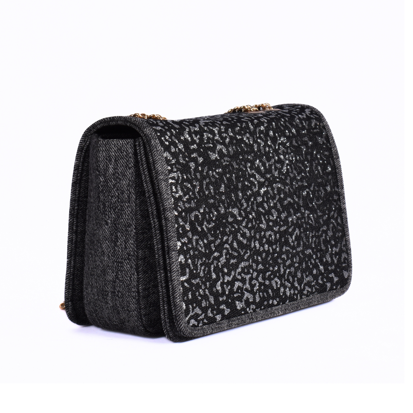 Leather Double Chain Handled Shoulder bag