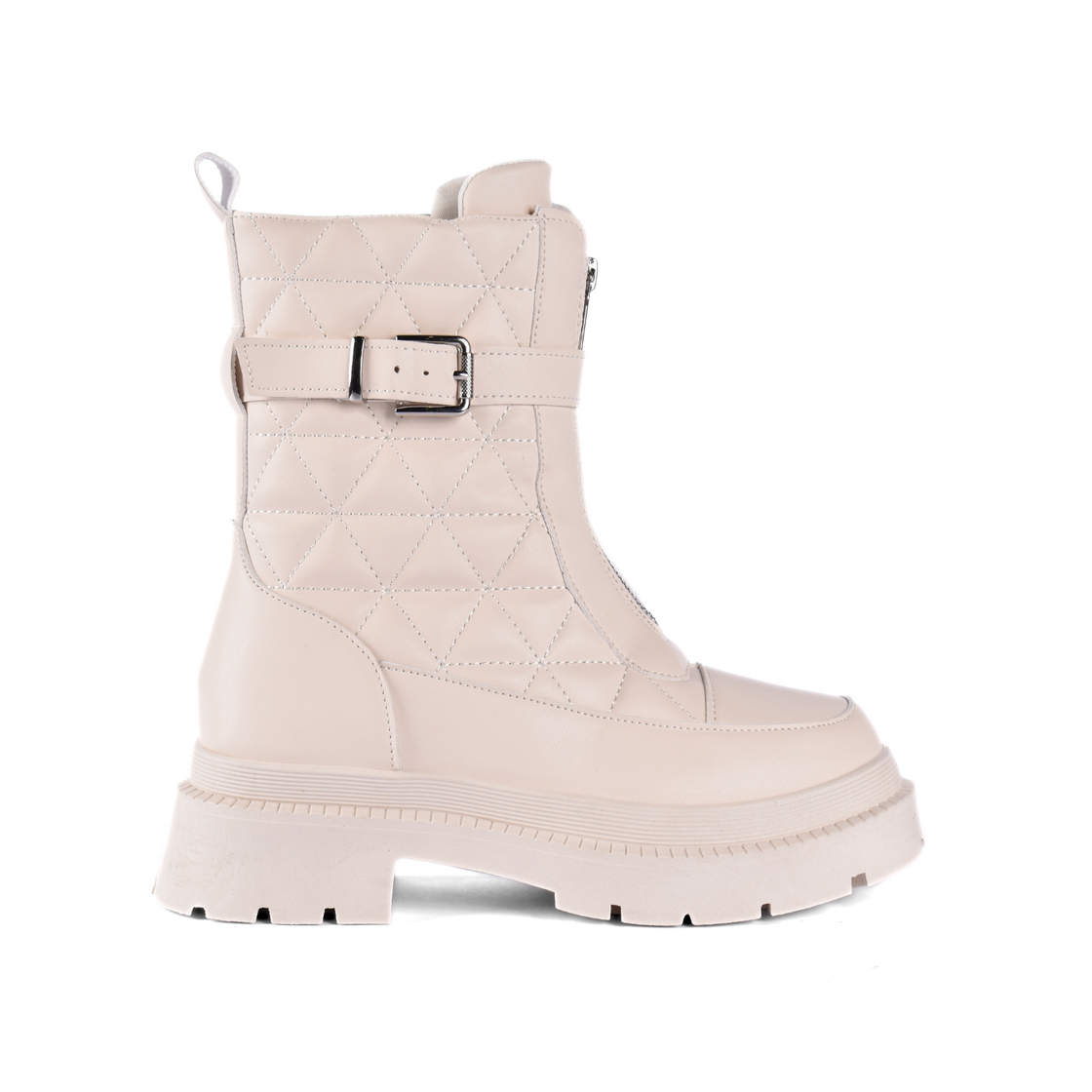 Fashion Leather Half Boots With Zipper