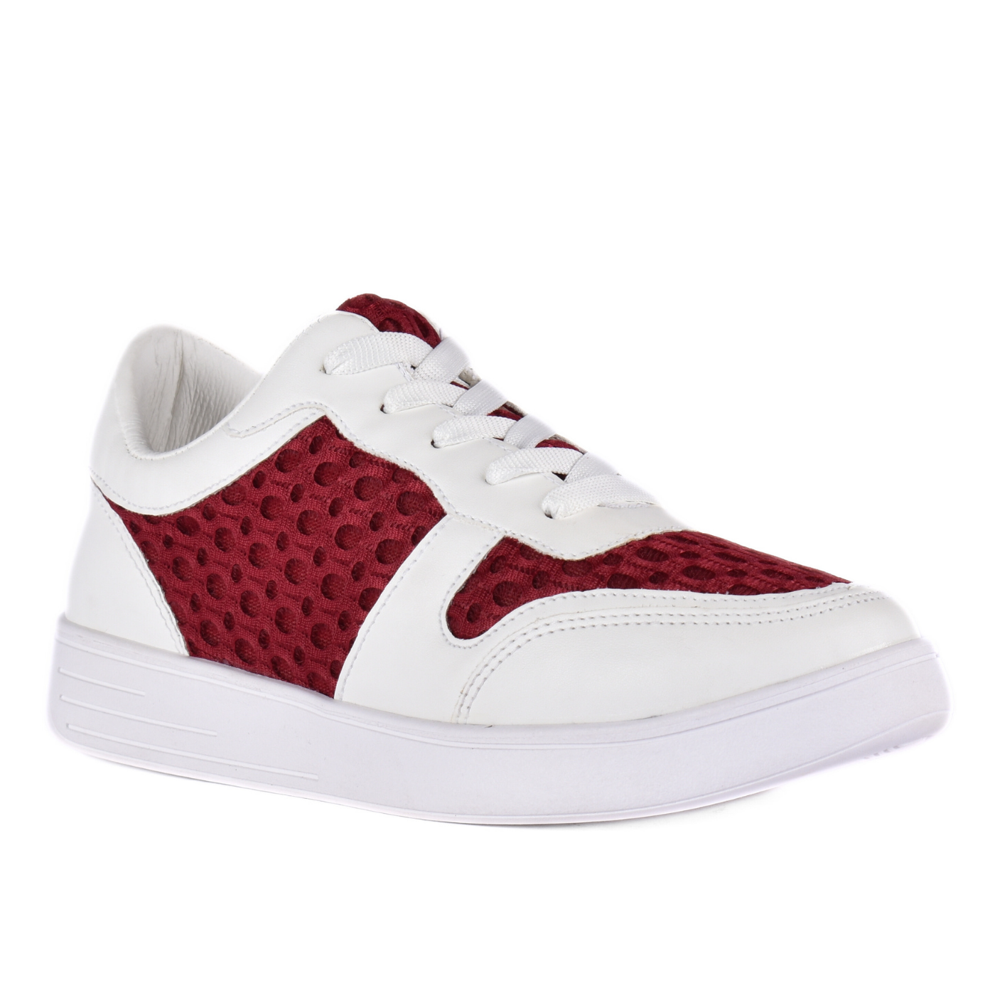 Textile Stylish Toecap Sneakers Maroon Melouk