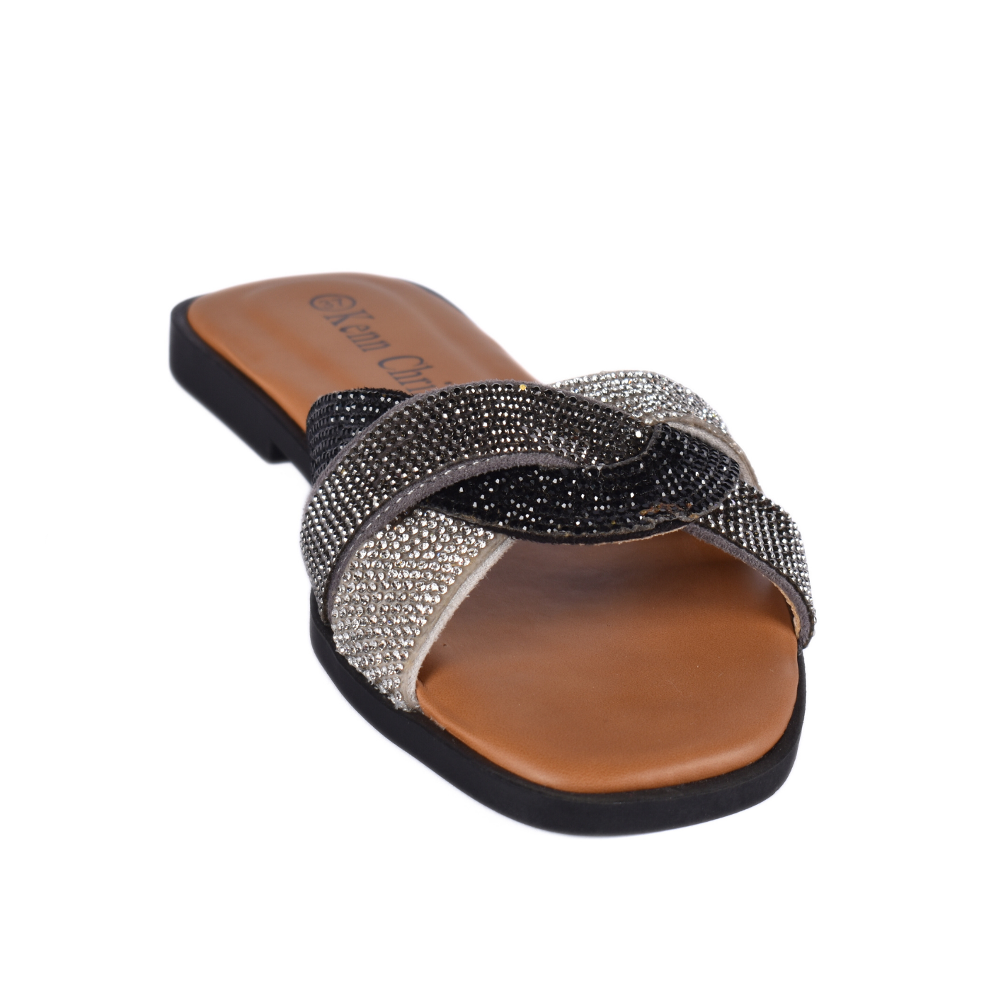 Slip On Flat Bling-Bling Slippers Black Melouk