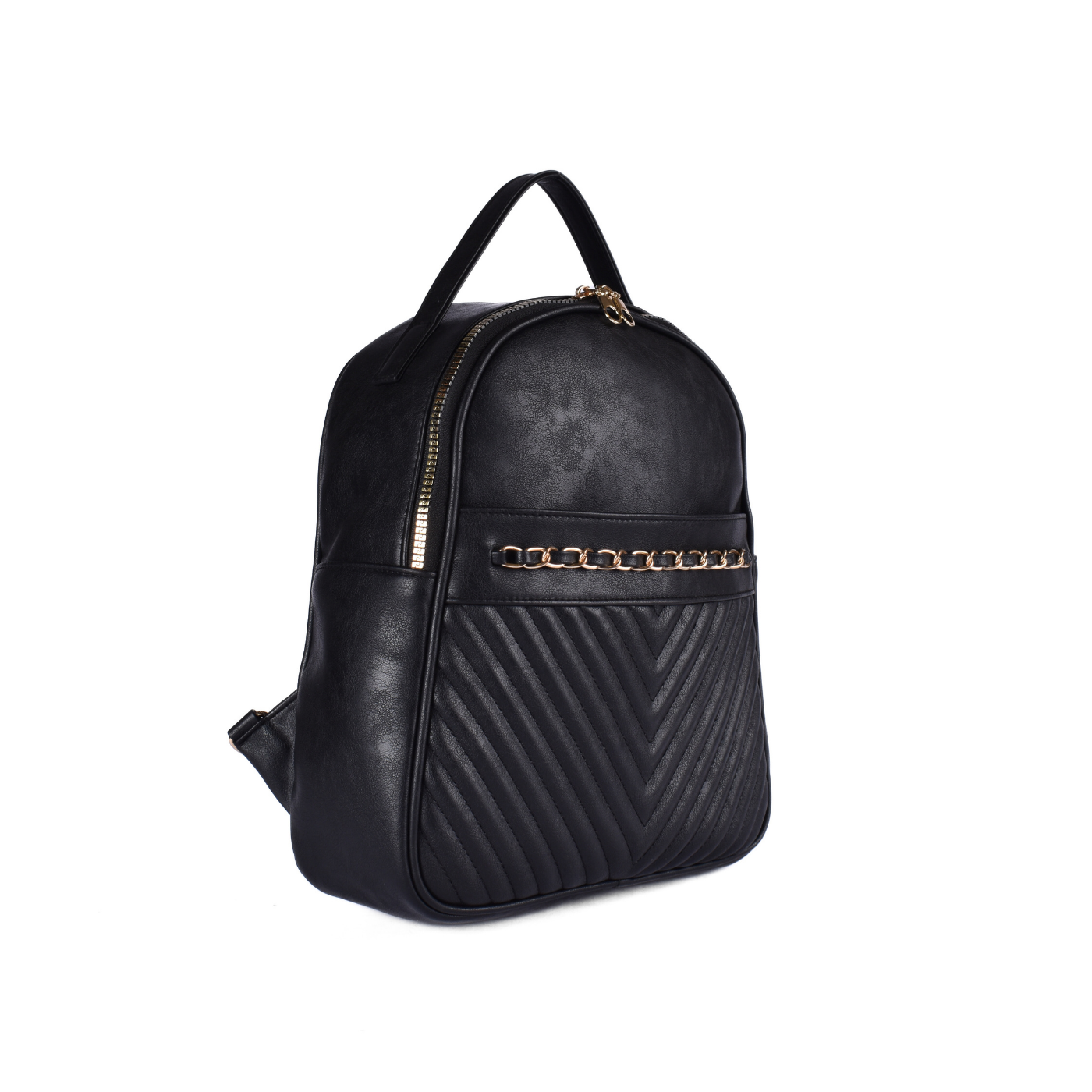 Embossed Leather Backpack Bag Black Melouk