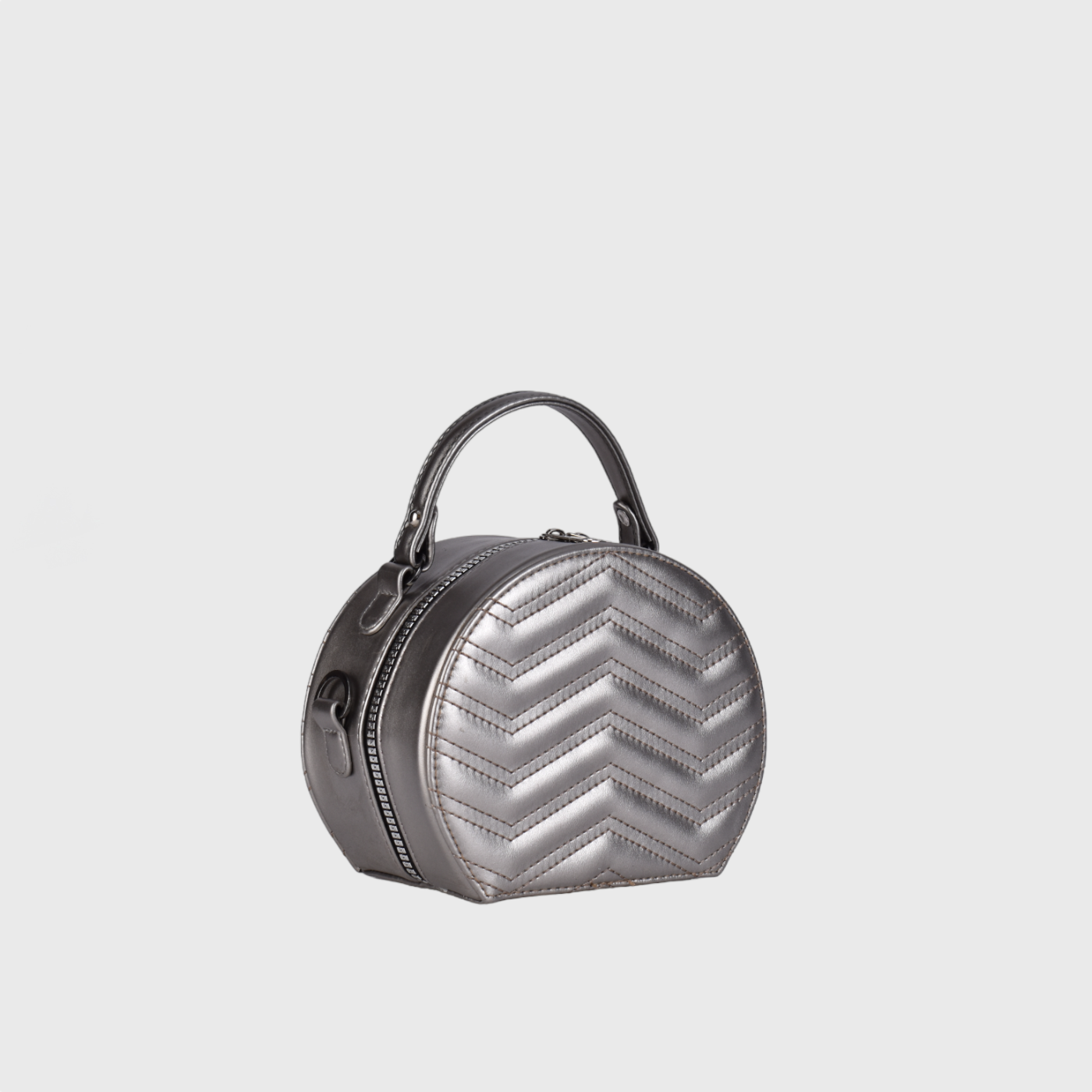Gray Mini Leather Cross Body Bag